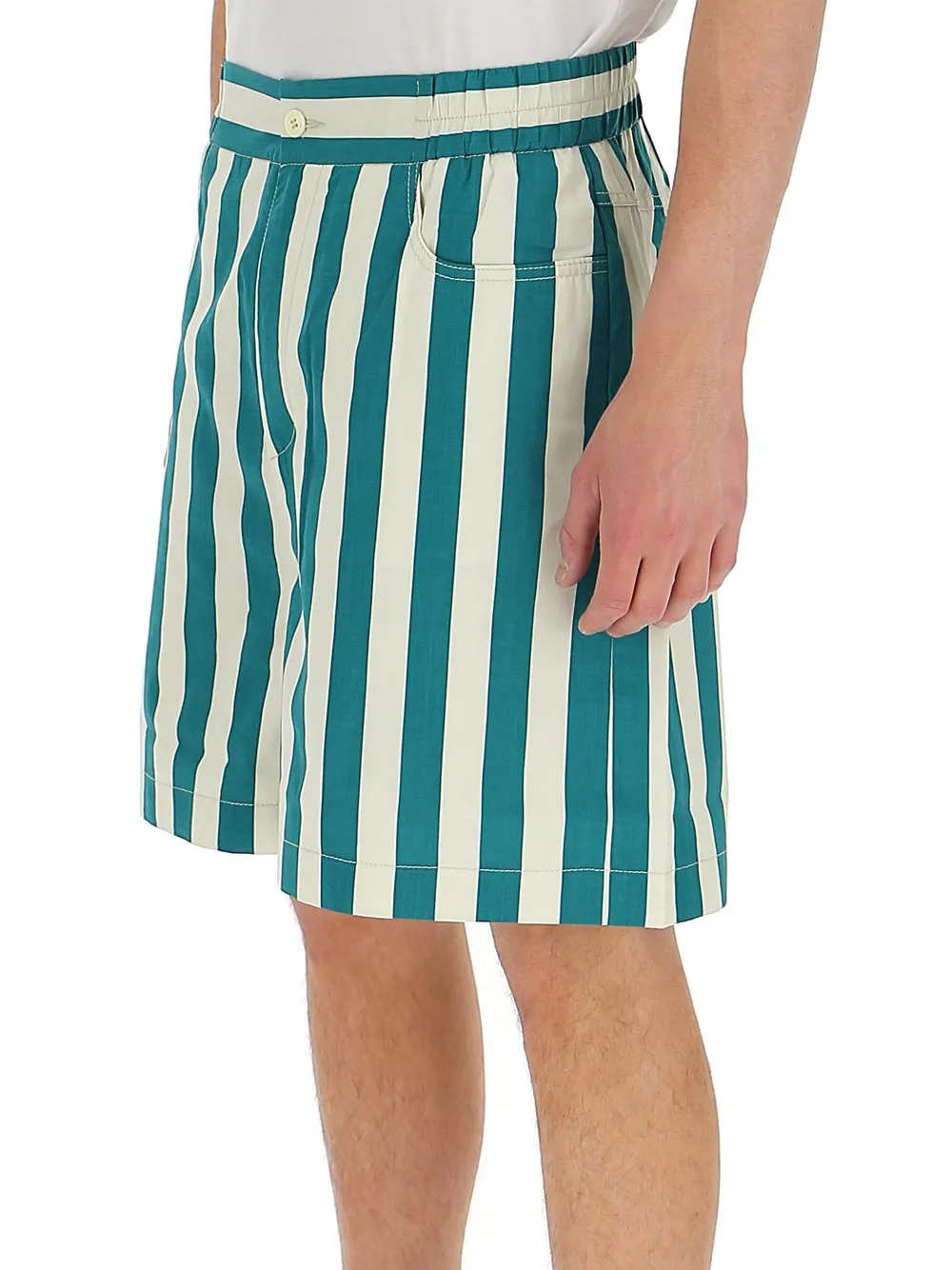 Sunnei High Waist Striped Bermuda Shorts