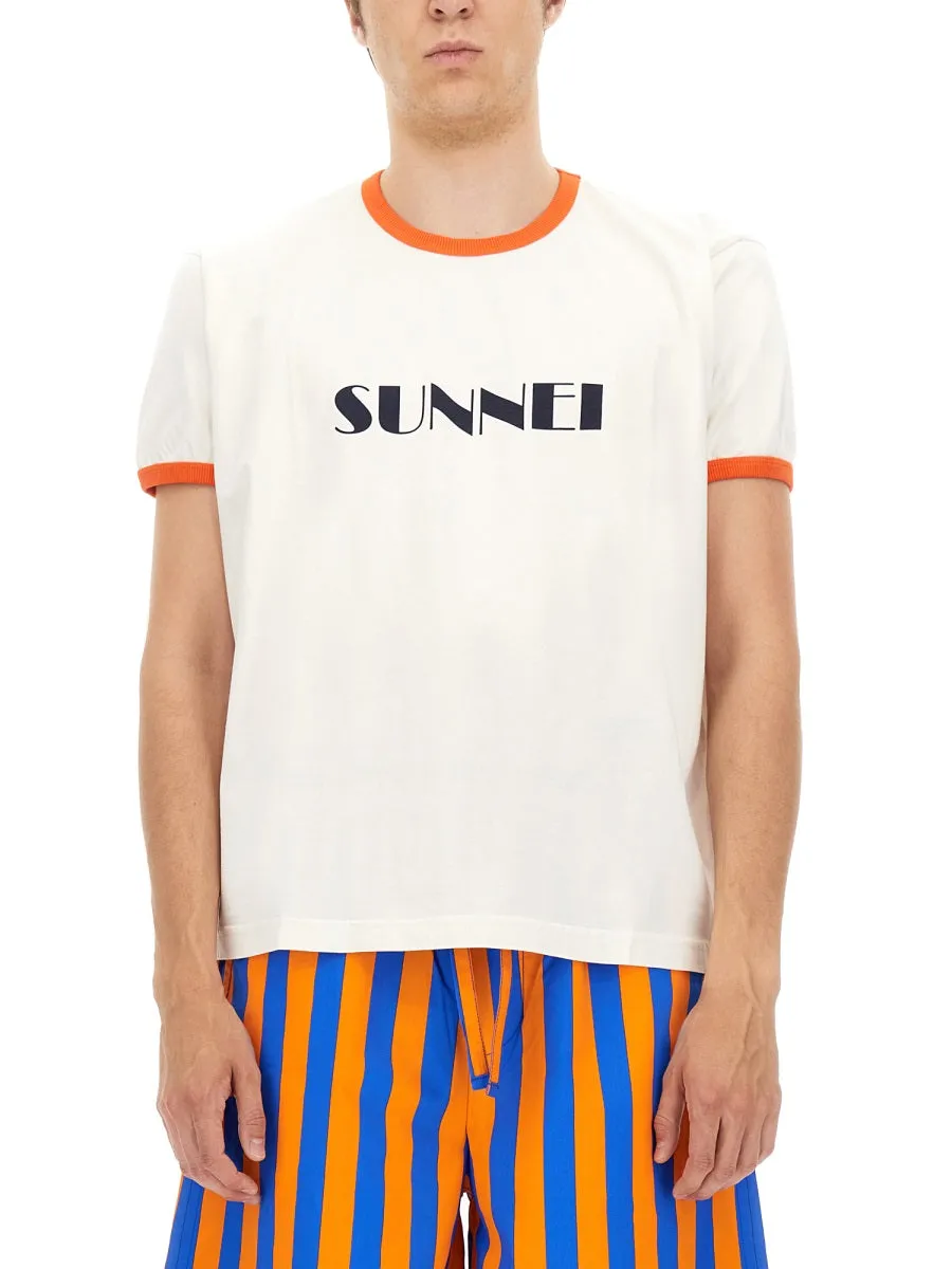 Sunnei Logo Print Crewneck T-Shirt