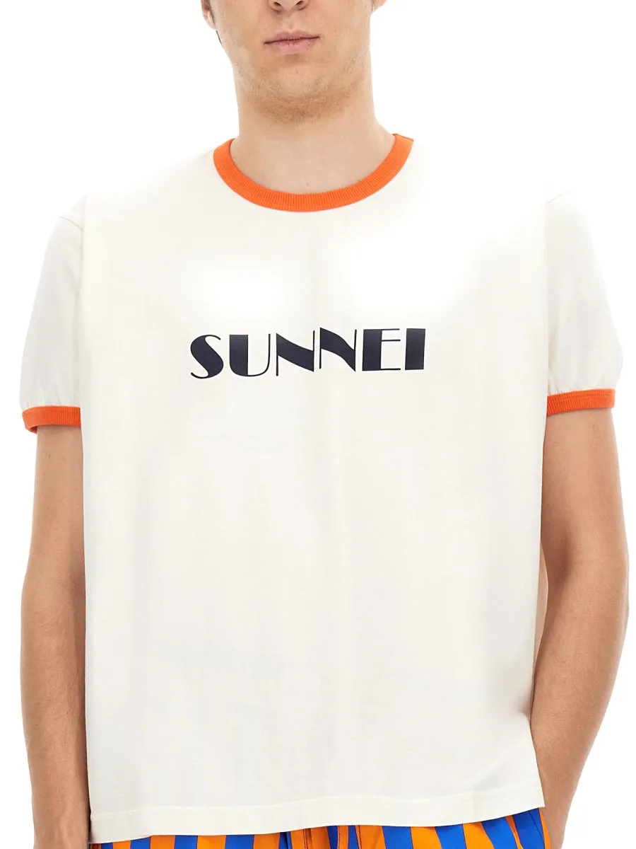 Sunnei Logo Print Crewneck T-Shirt