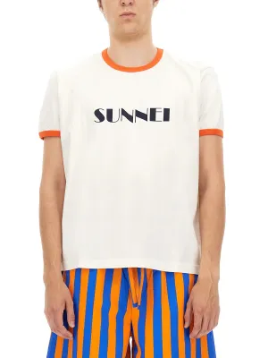 Sunnei Logo Print Crewneck T-Shirt
