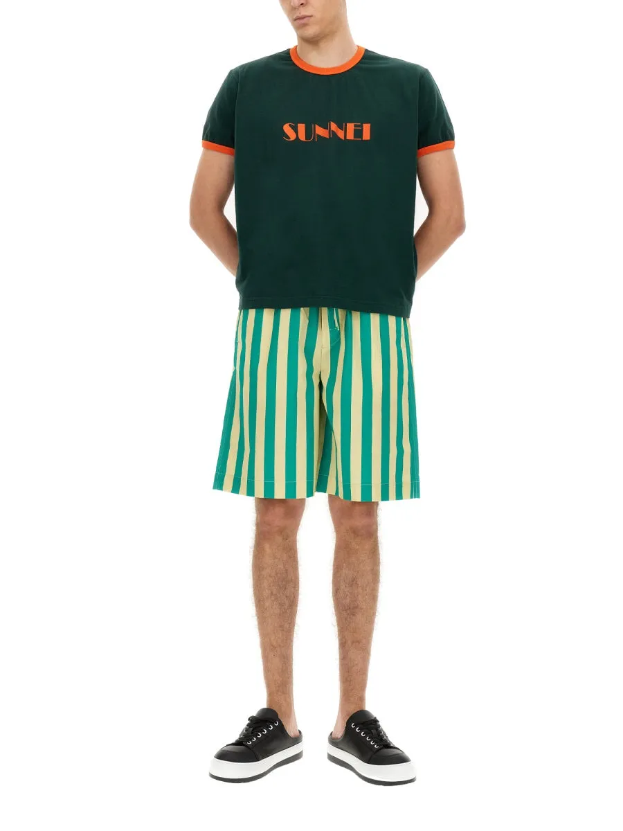 Sunnei Striped Bermuda Shorts