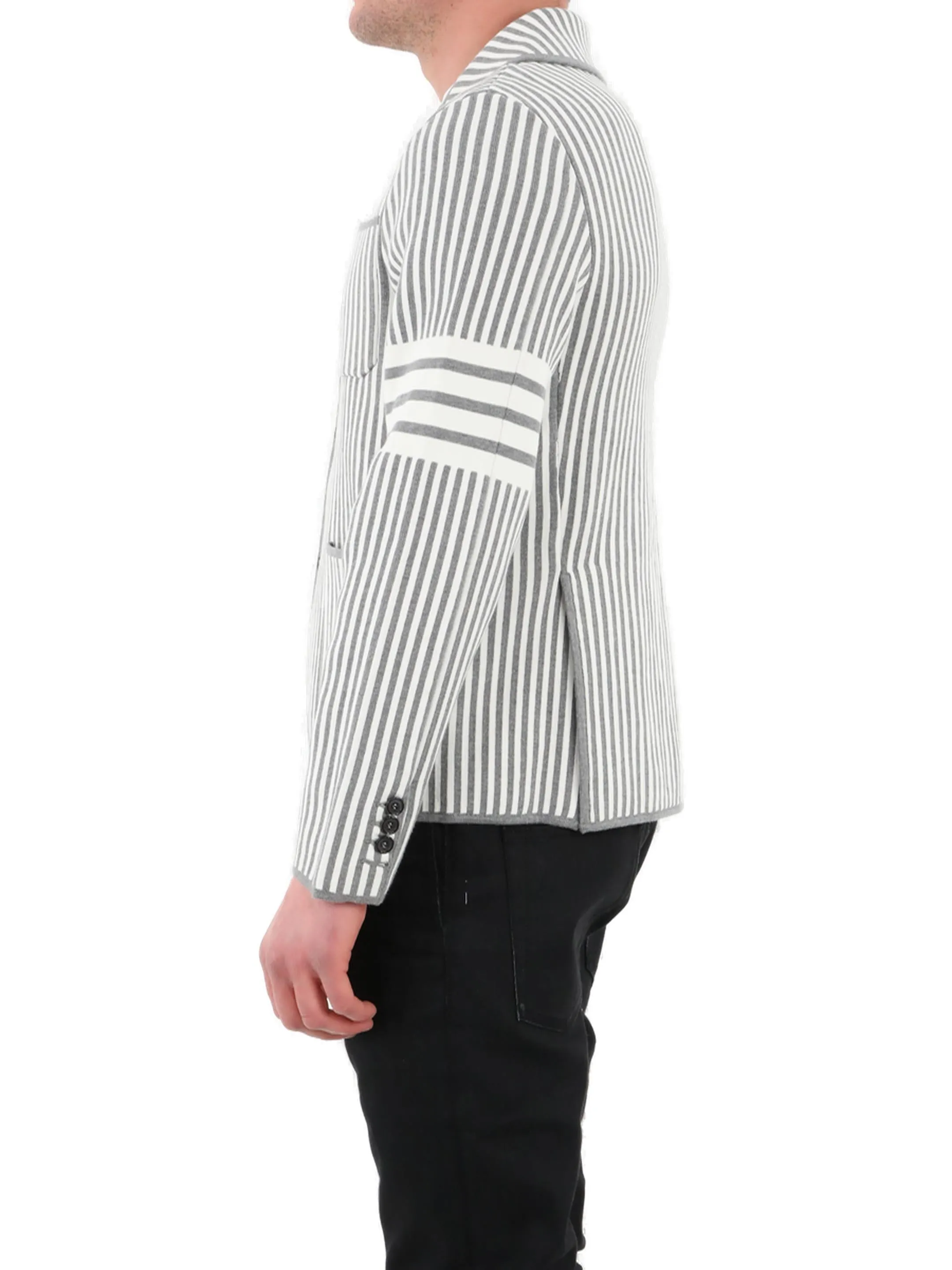 Thom Browne Striped Buttoned Jacket