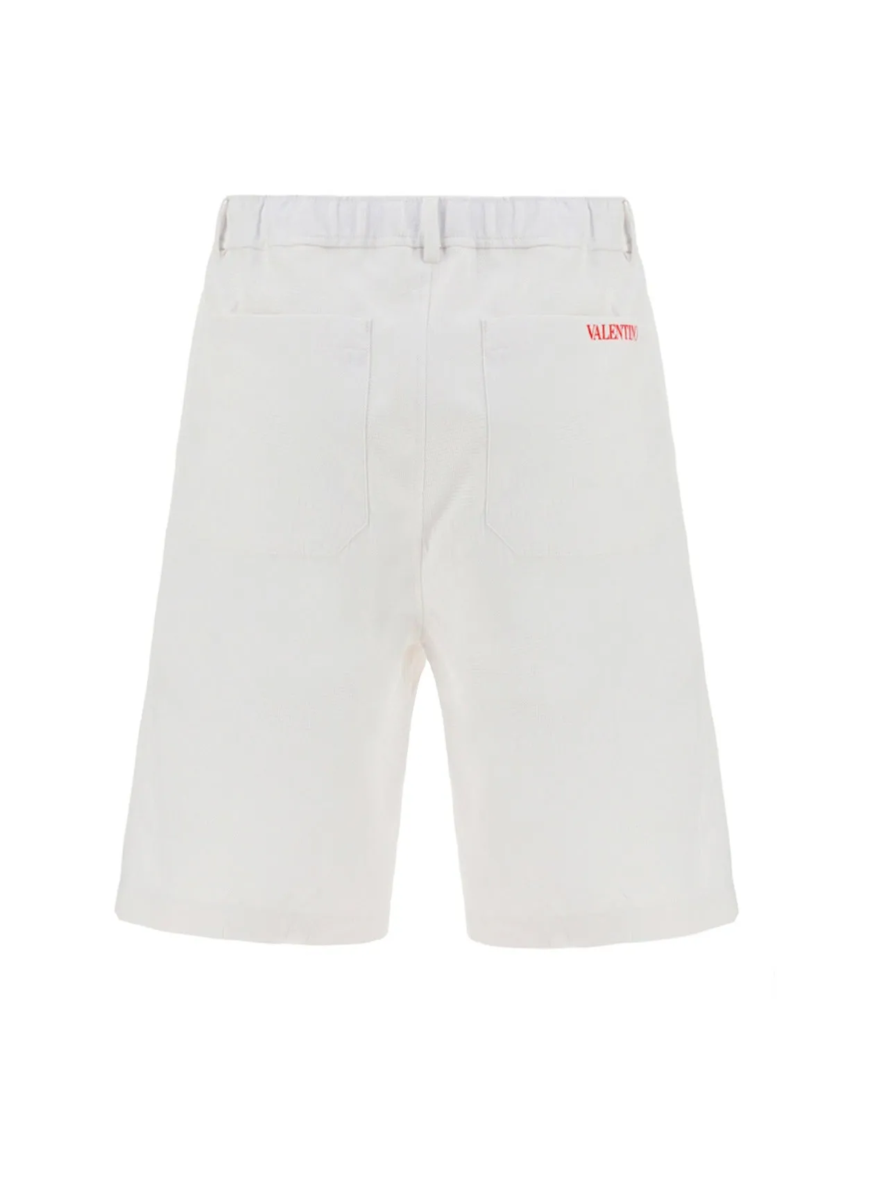 Valentino Camouwhite Print Bermuda Shorts