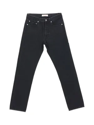 Valentino Logo Patch Straight Leg Jeans