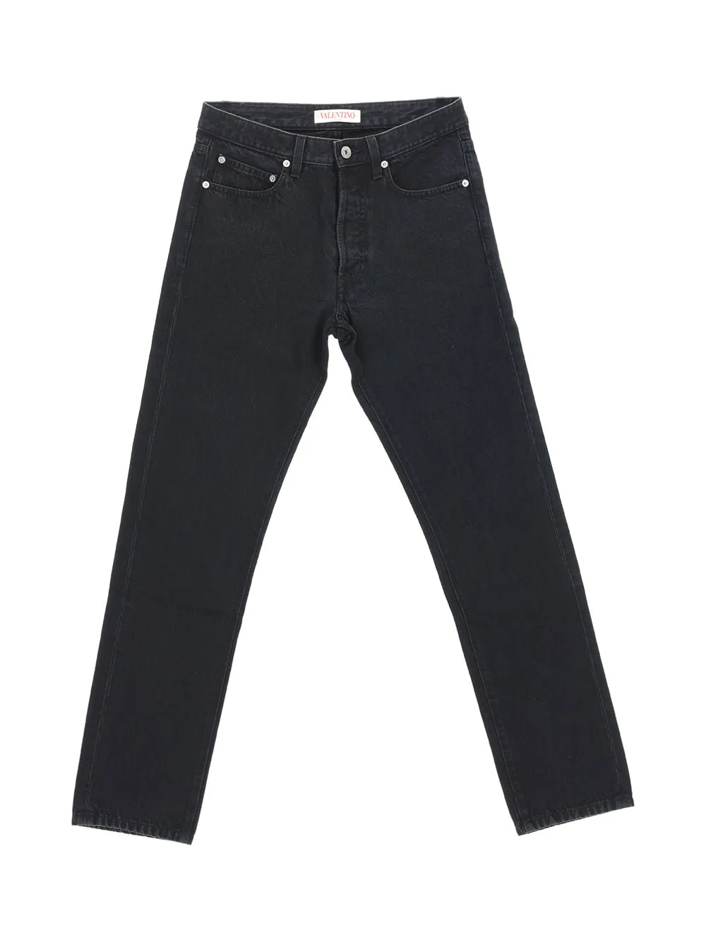 Valentino Logo Patch Straight Leg Jeans