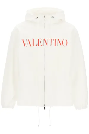 Valentino Logo Print Hooded Jacket