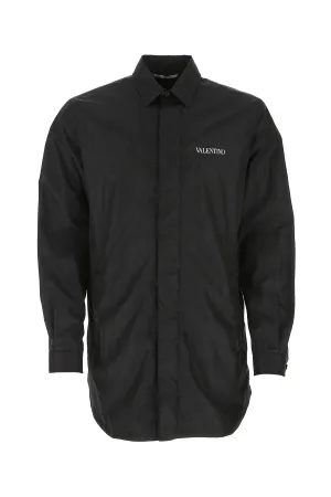 Valentino Logo Print Shirt Jacket