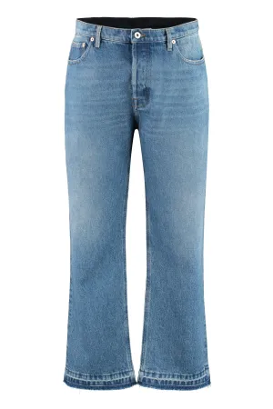 Valentino Two-Tone Straight-Leg Jeans