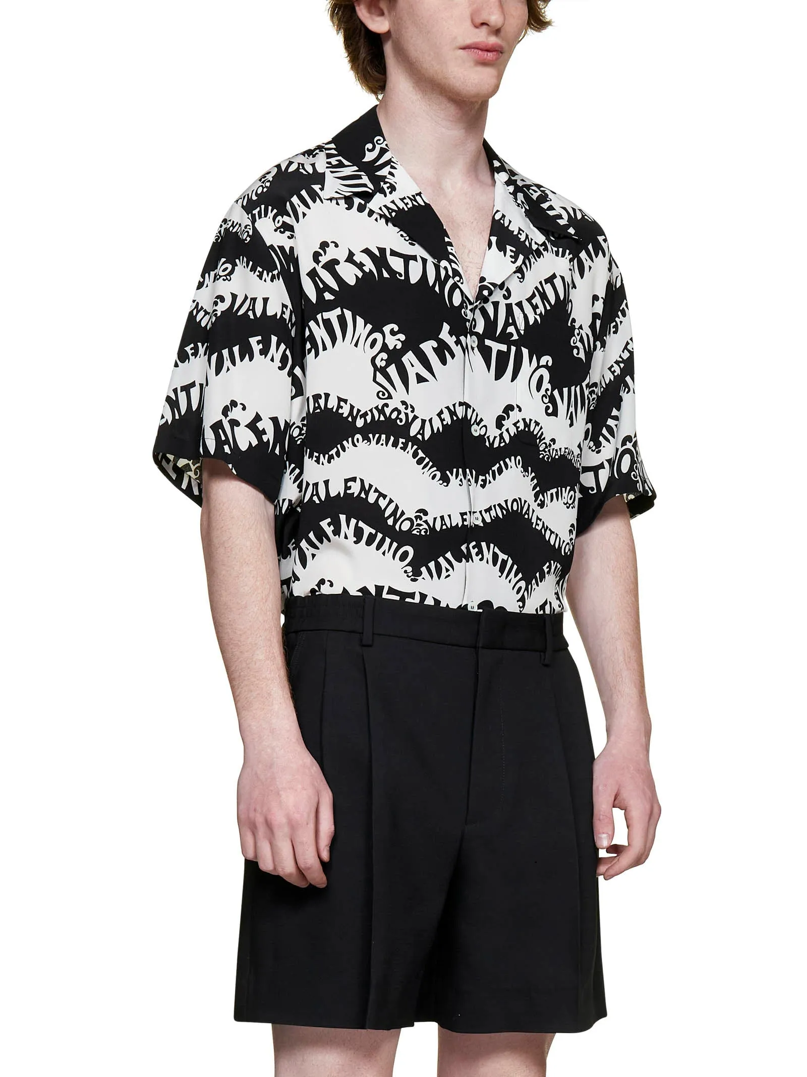ValentinoPleat Detailed High Waist Shorts
