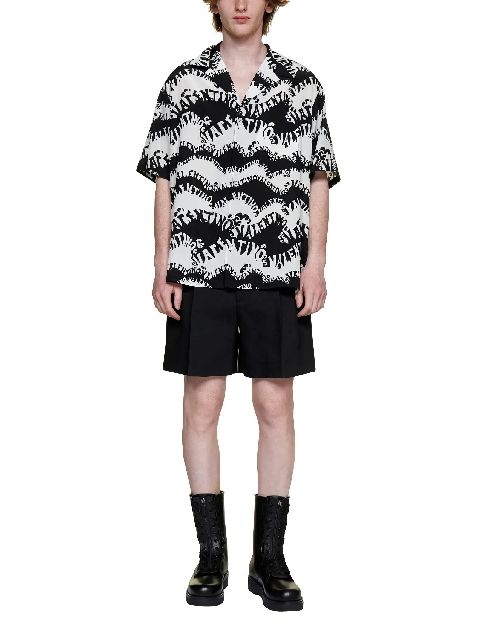 ValentinoPleat Detailed High Waist Shorts