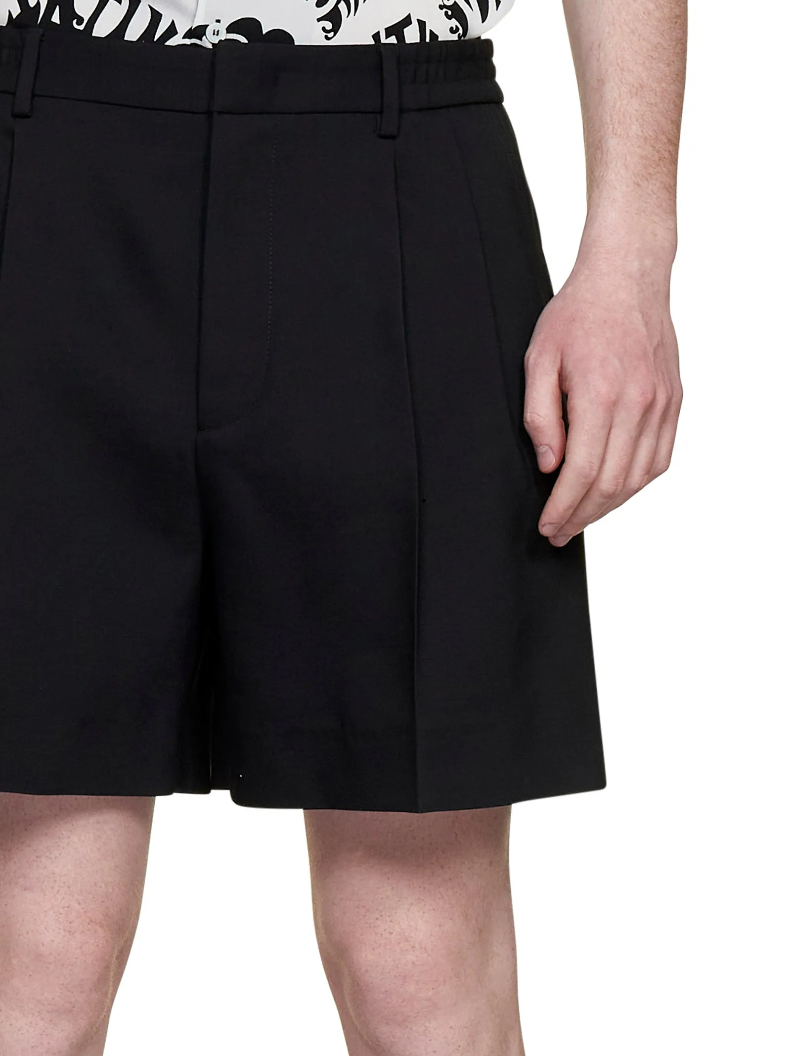 ValentinoPleat Detailed High Waist Shorts