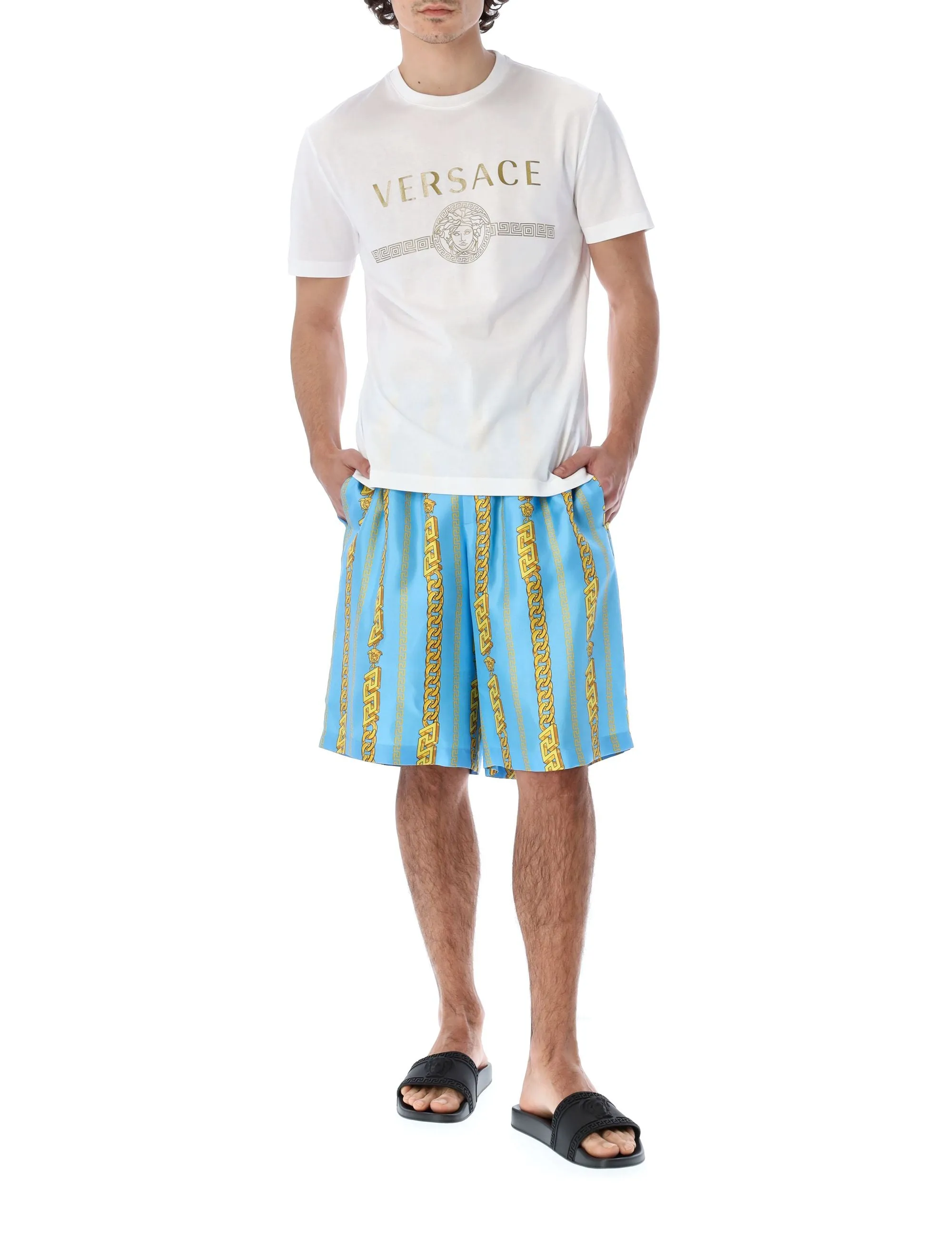 Versace Chain Link Printed Shorts