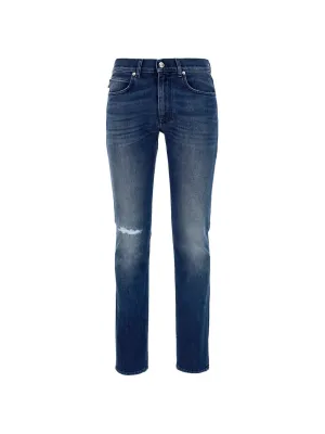Versace Distressed Slim Fit Jeans