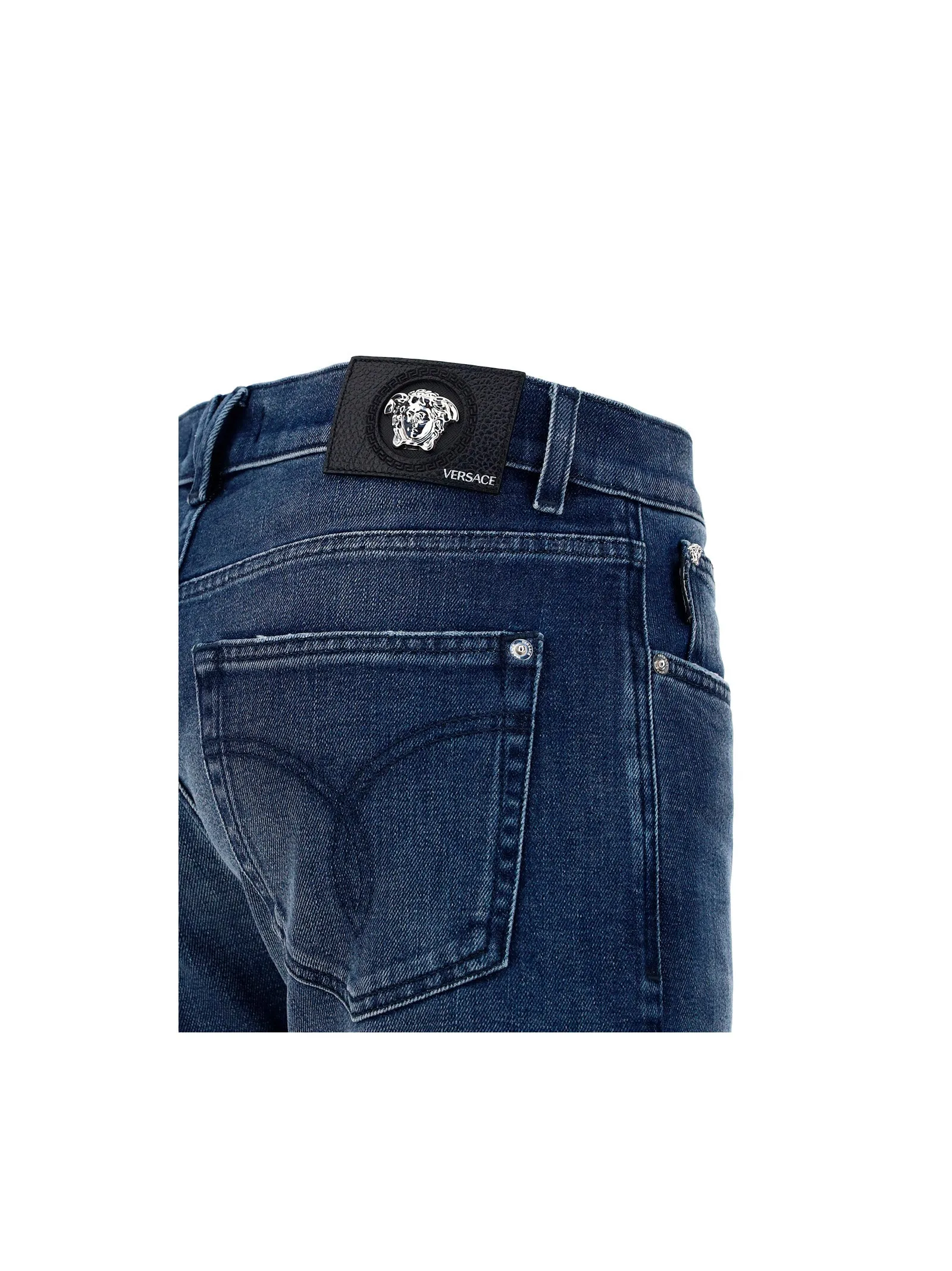 Versace Distressed Slim Fit Jeans