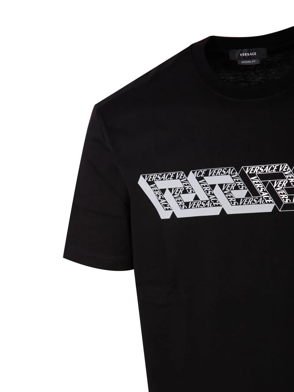 Versace Greca Logo Printed Crewneck T-Shirt