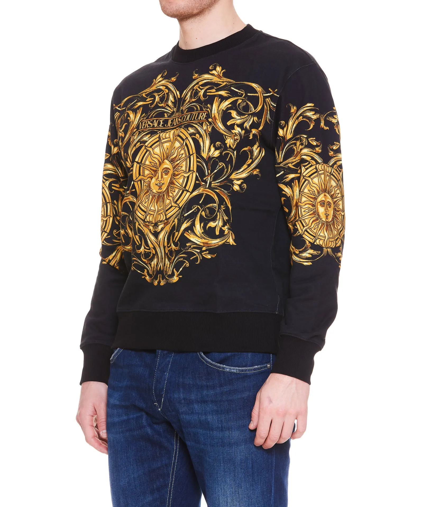 Versace Jeans Couture Baroque Pattern Crewneck Sweatshirt