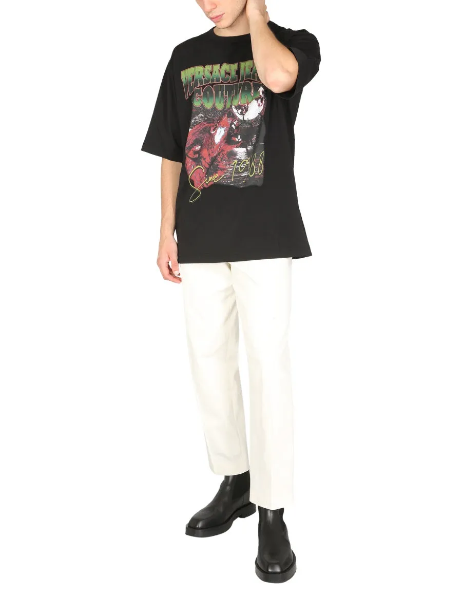 Versace Jeans Couture Graphic Printed Crewneck T-Shirt
