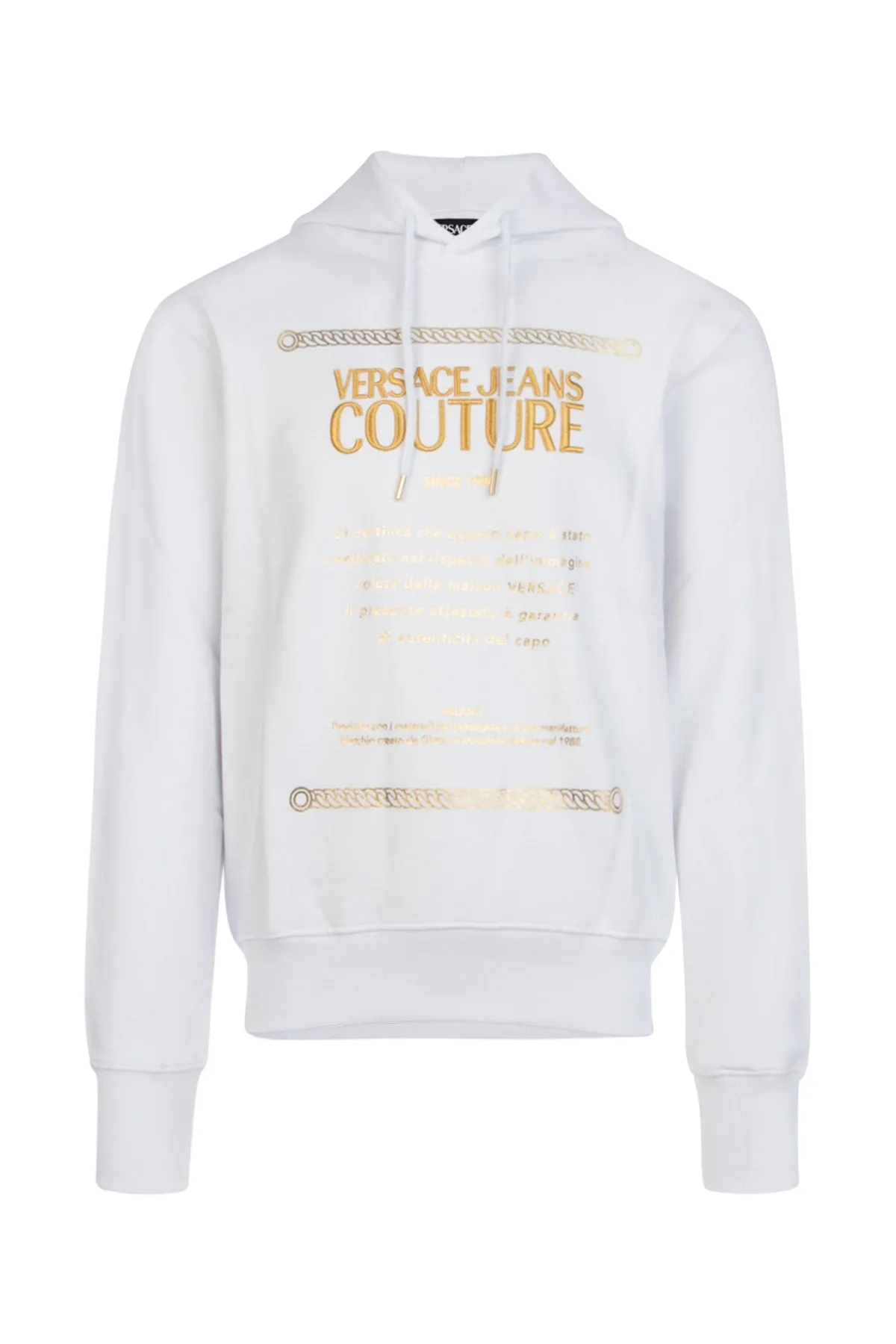 Versace Jeans Couture Logo Embroidered Drawstring Hoodie