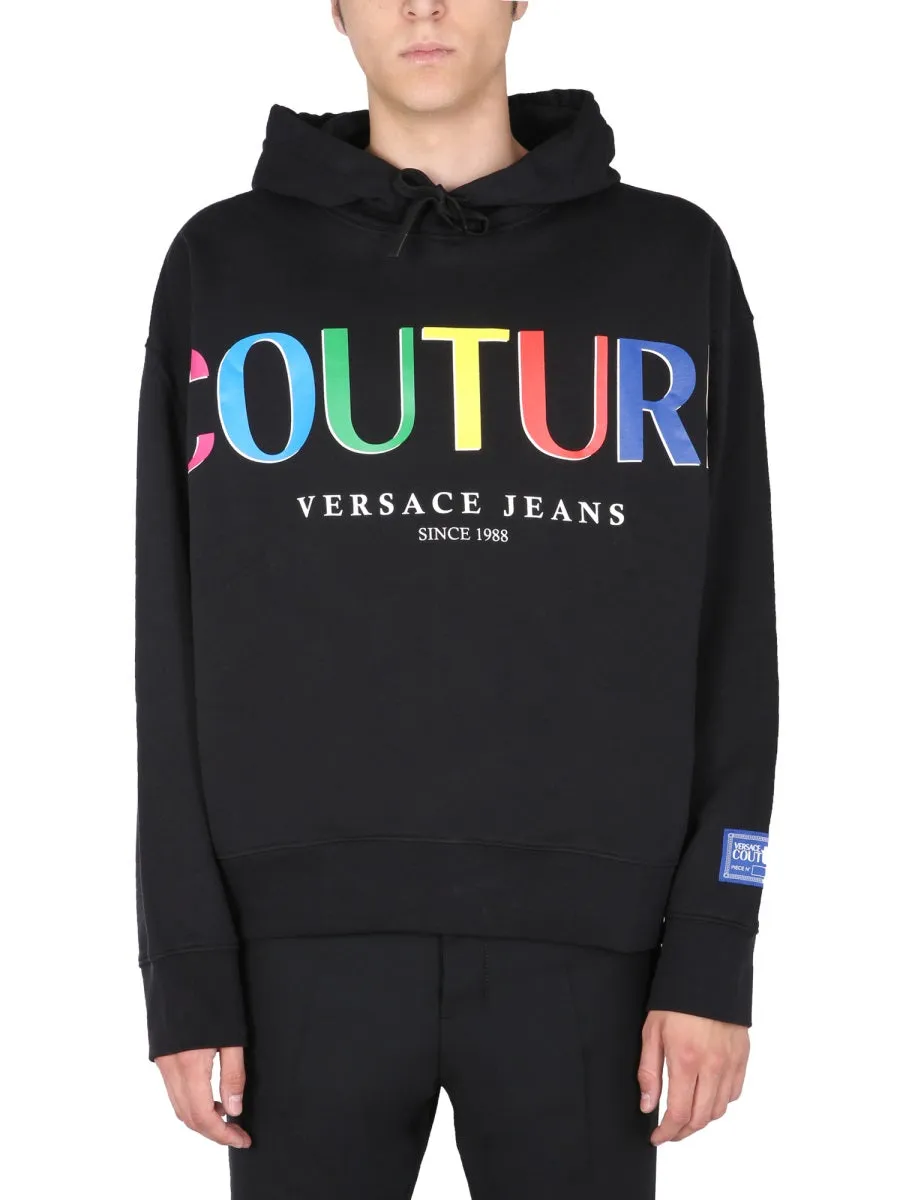 Versace Jeans Couture Logo Print Drawstring Hoodie