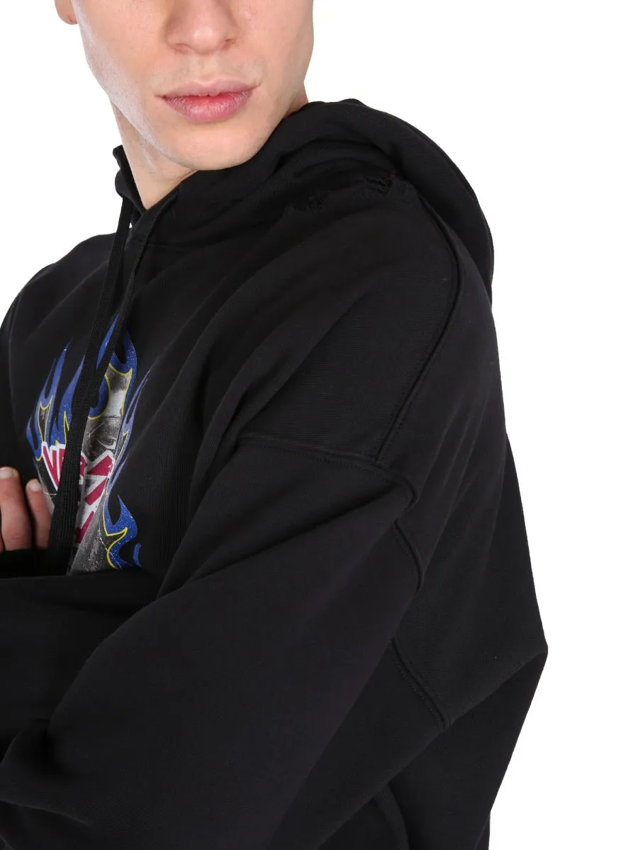 Versace Jeans Couture Logo Printed Drawstring Hoodie