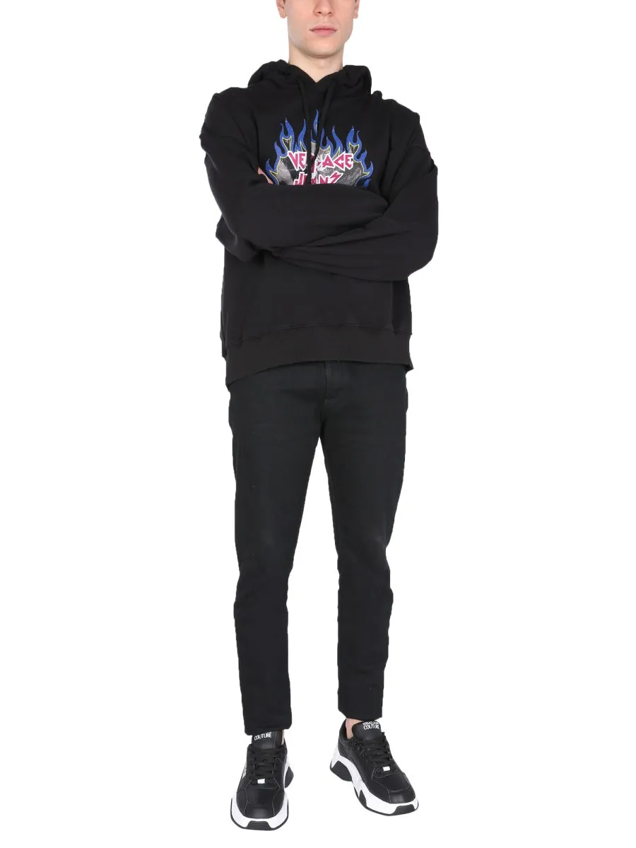 Versace Jeans Couture Logo Printed Drawstring Hoodie