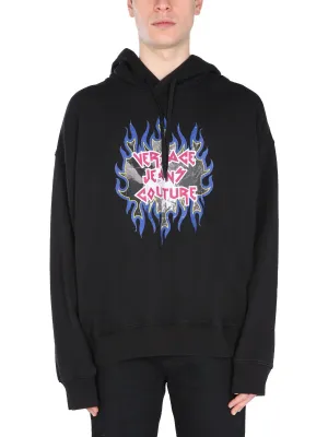 Versace Jeans Couture Logo Printed Drawstring Hoodie