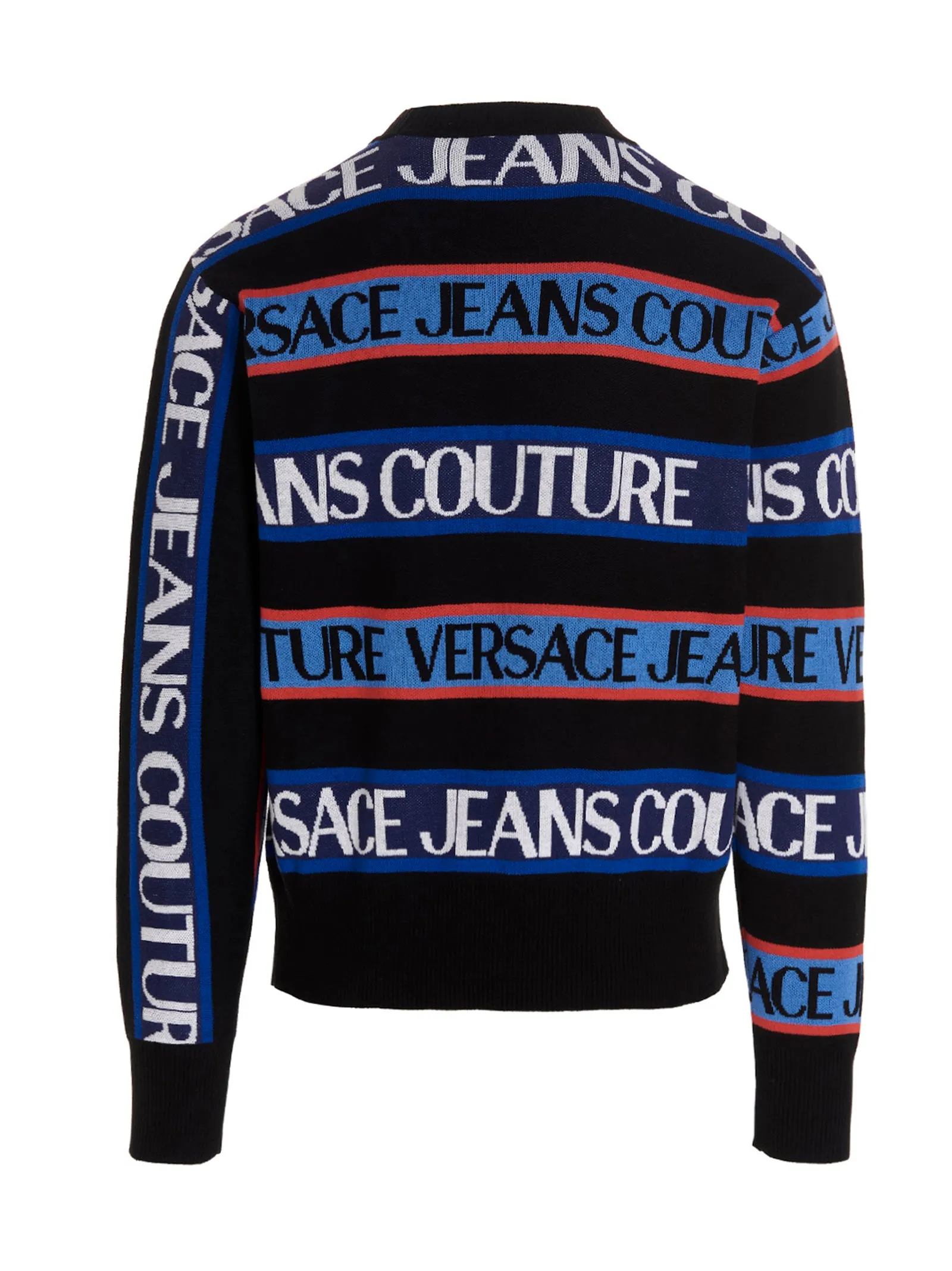 Versace Jeans Couture Logo Striped Crewneck Jumper
