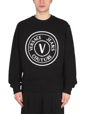 Versace Jeans Couture V-Emblem Motif Crewneck Sweatshirt