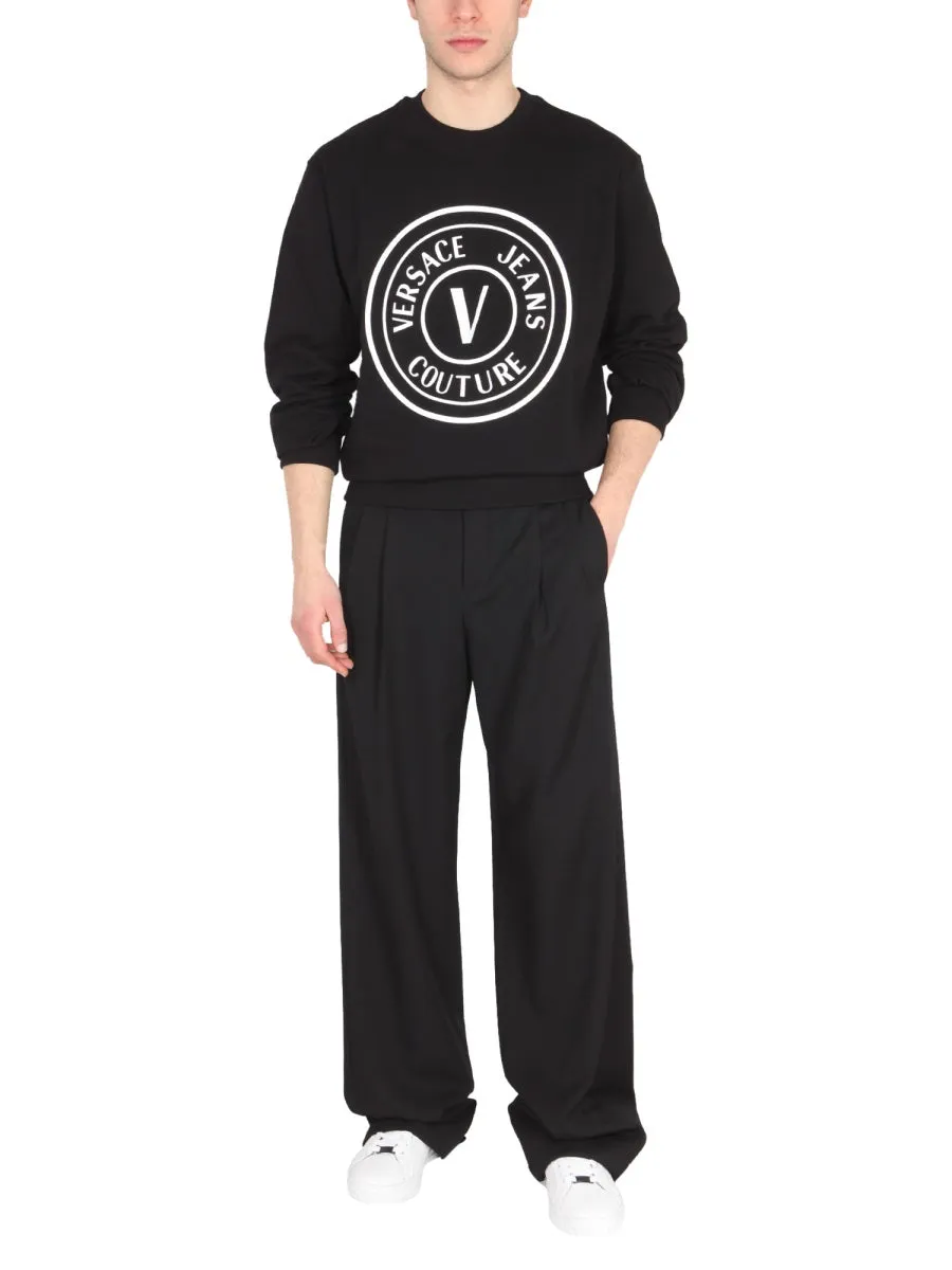 Versace Jeans Couture V-Emblem Motif Crewneck Sweatshirt