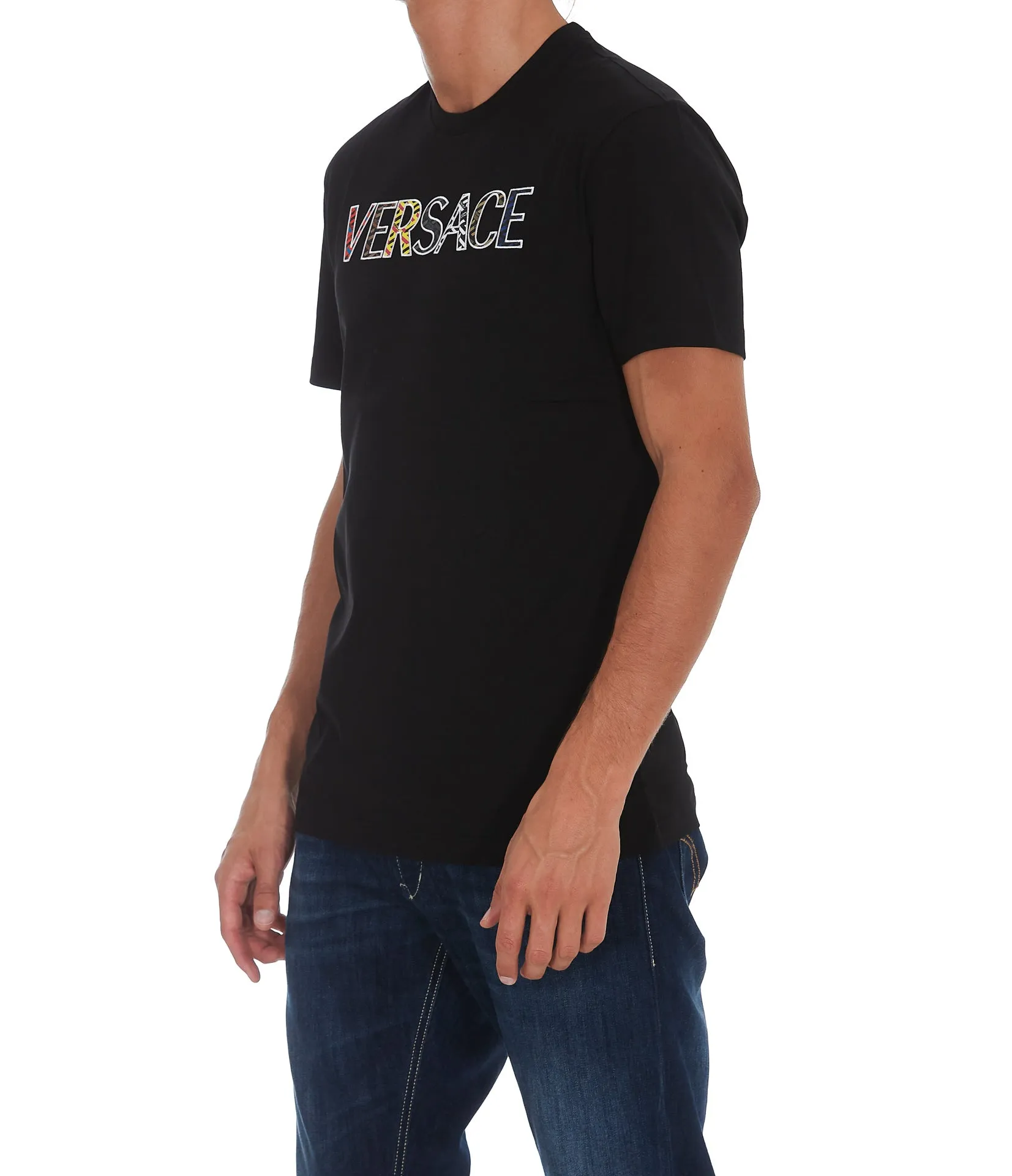 Versace Logo Print Crewneck T-Shirt