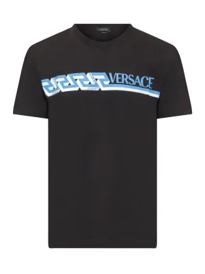 Versace Logo Printed Crewneck T-Shirt
