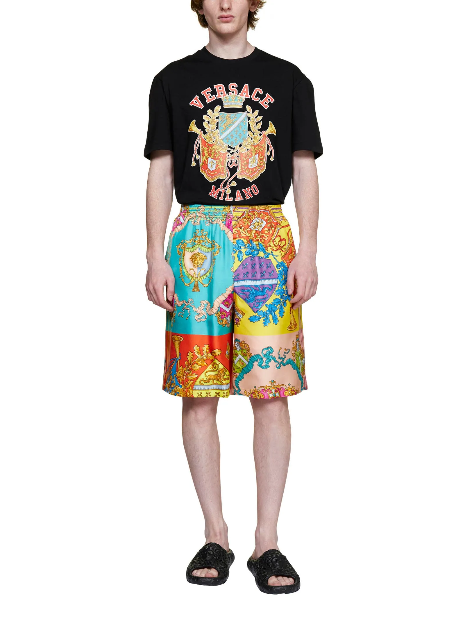 Versace T Royal Rebellion Print Knee-Length Shorts
