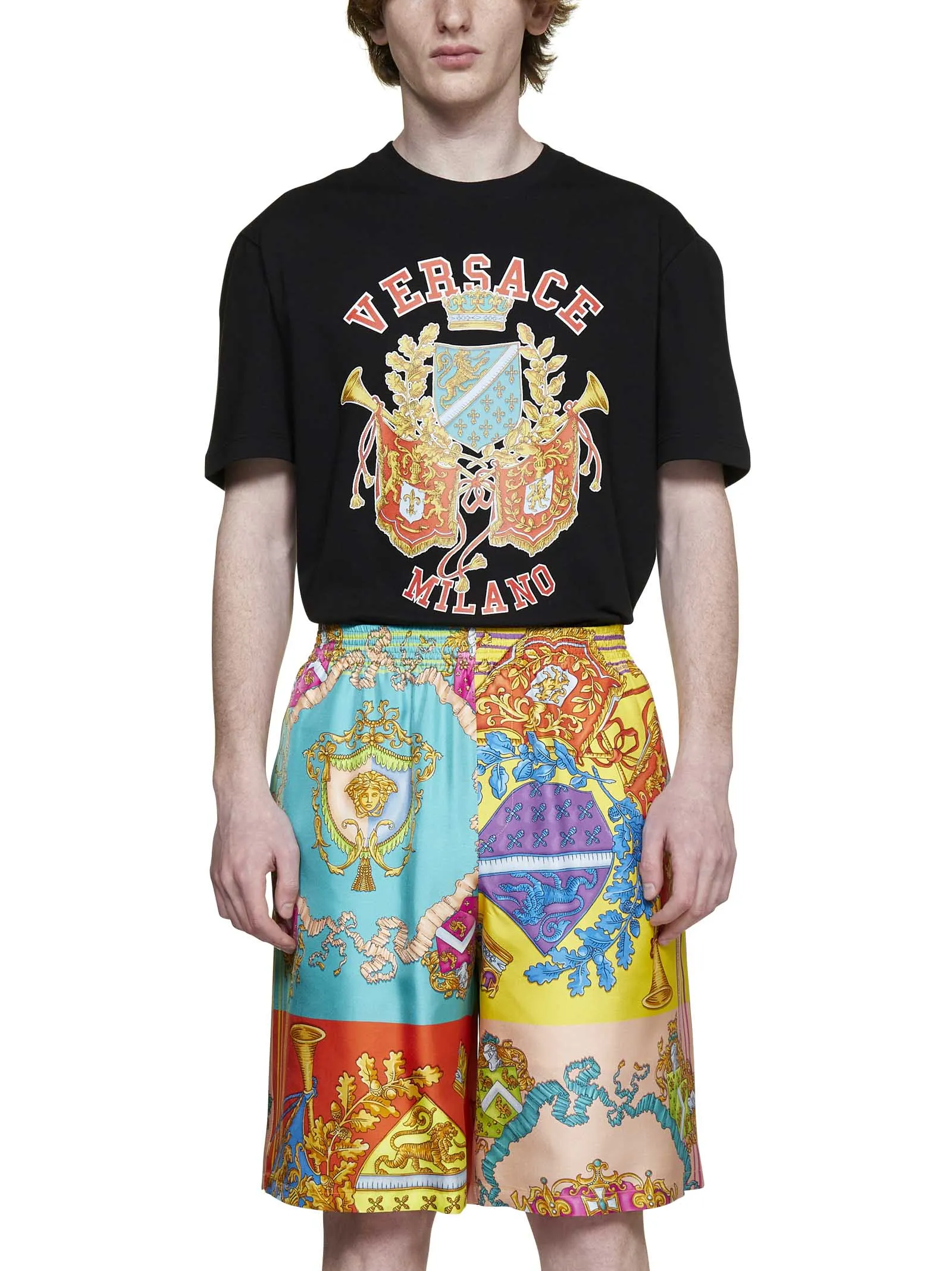 Versace T Royal Rebellion Print Knee-Length Shorts