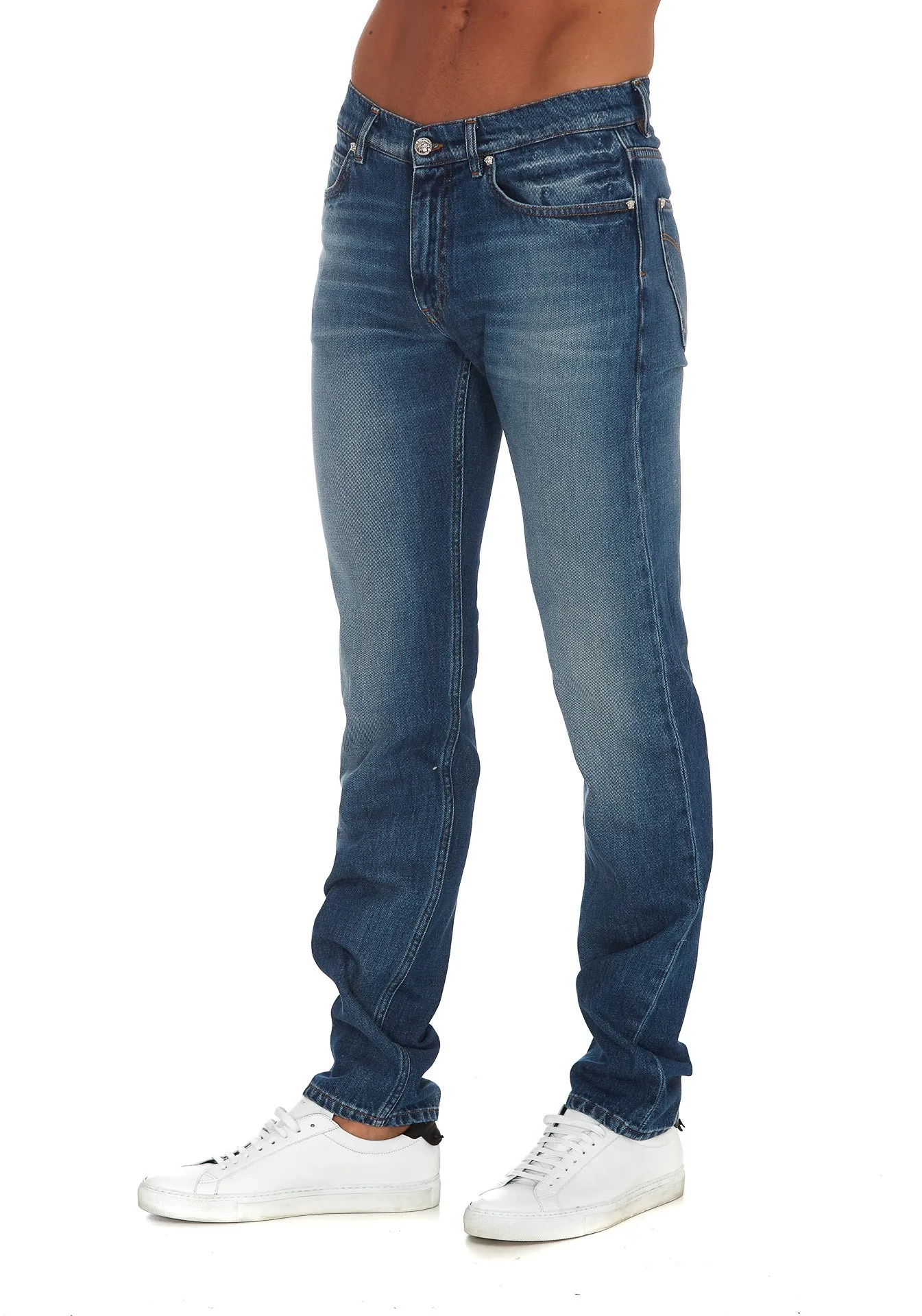 Versace Washed Effect Straight-Leg Jeans