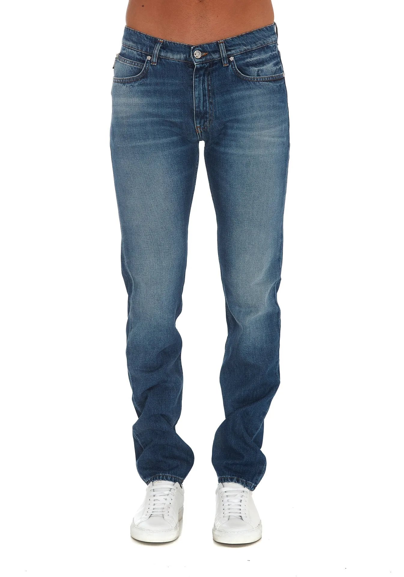 Versace Washed Effect Straight-Leg Jeans