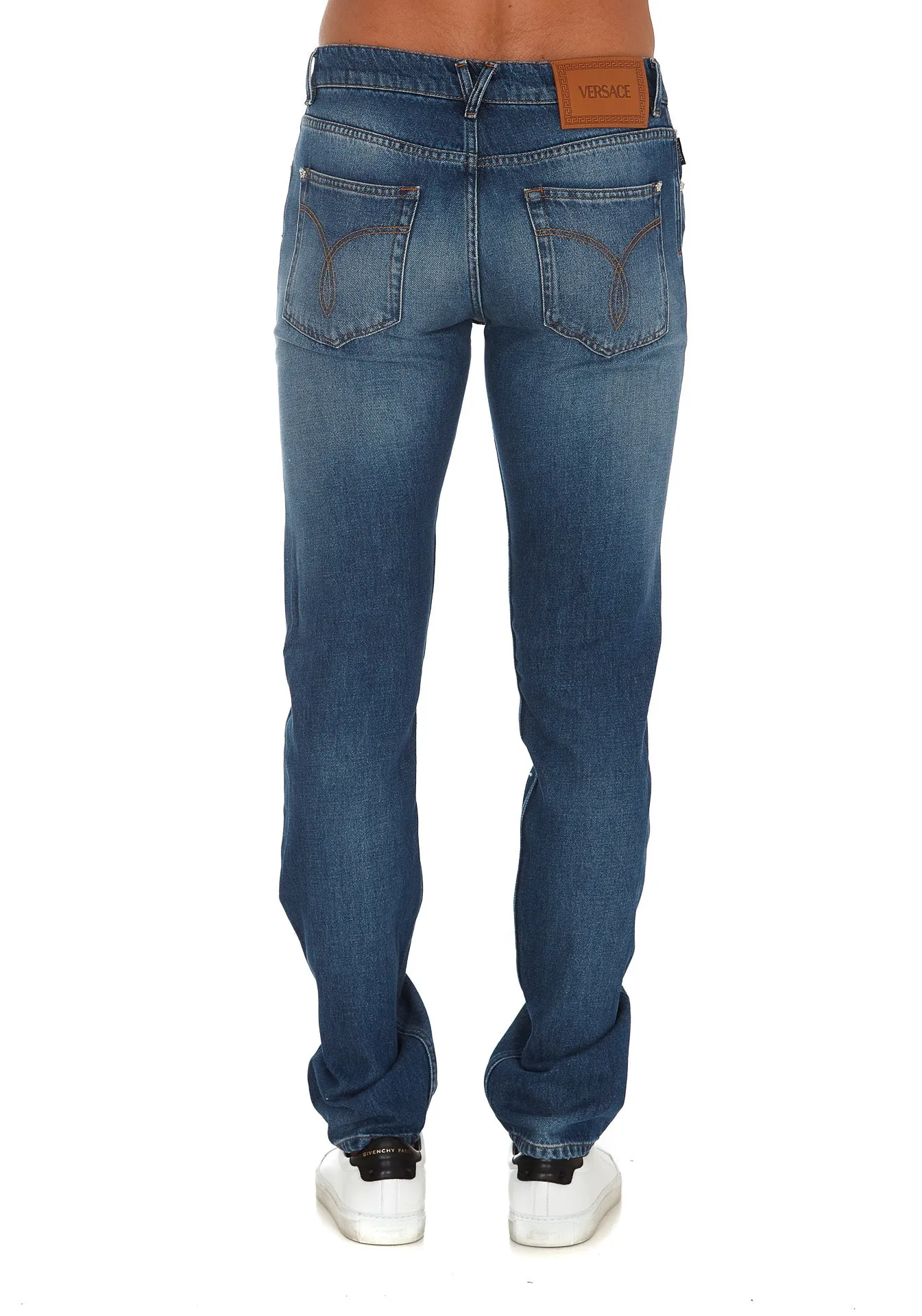 Versace Washed Effect Straight-Leg Jeans