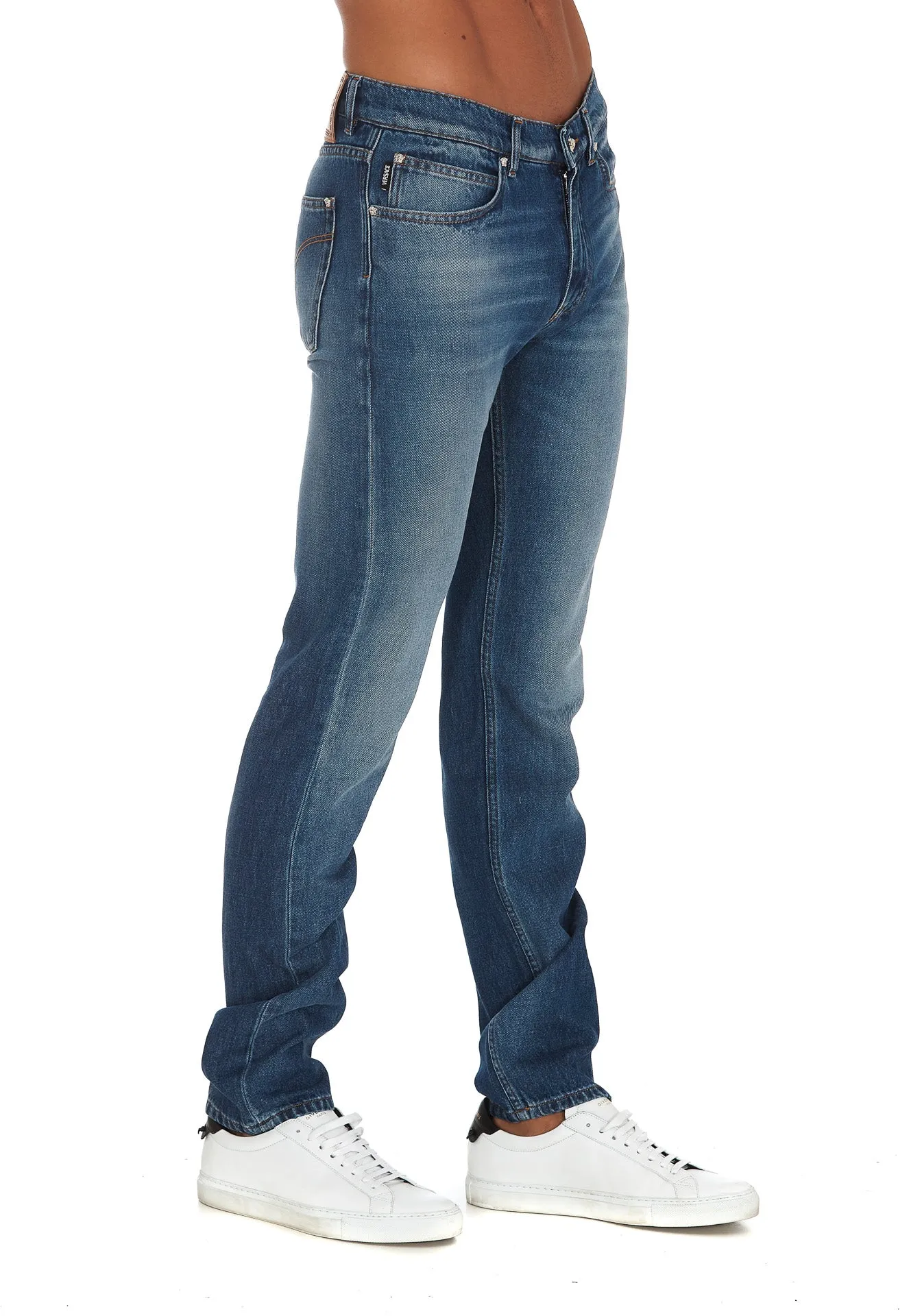 Versace Washed Effect Straight-Leg Jeans