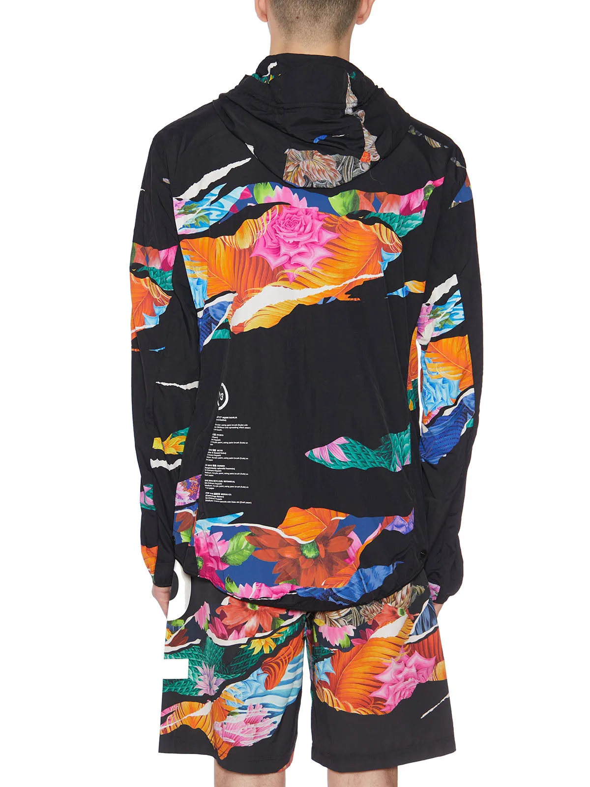 Y-3 CH2 Allover Graphic Printed Zipped Hooded Jacket