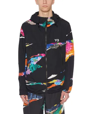 Y-3 CH2 Allover Graphic Printed Zipped Hooded Jacket