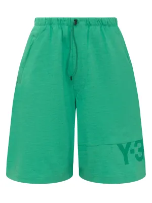 Y-3 Logo Printed Drawstring Shorts