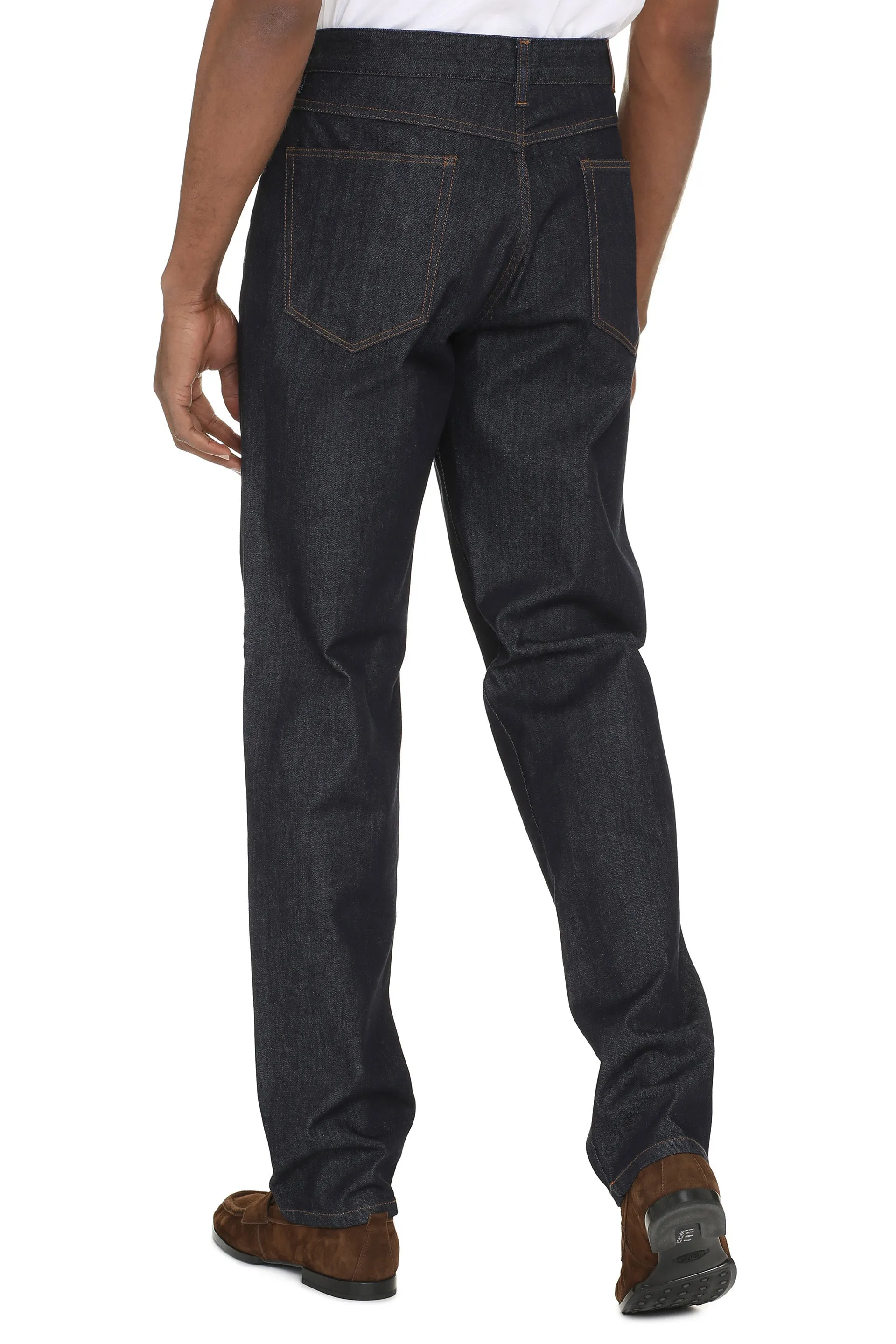 Z Zegna Logo Patch Straight Leg Jeans