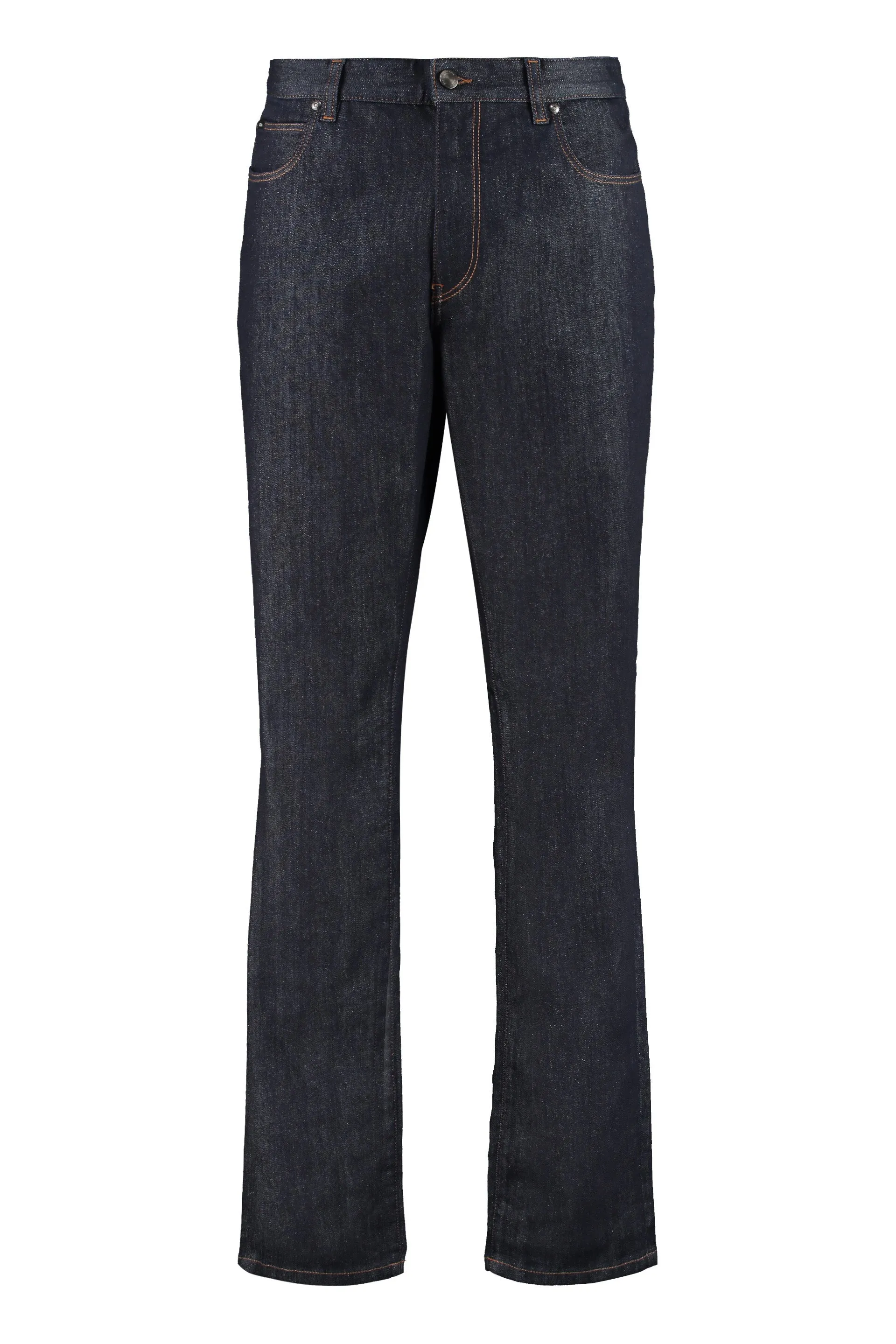 Z Zegna Logo Patch Straight Leg Jeans