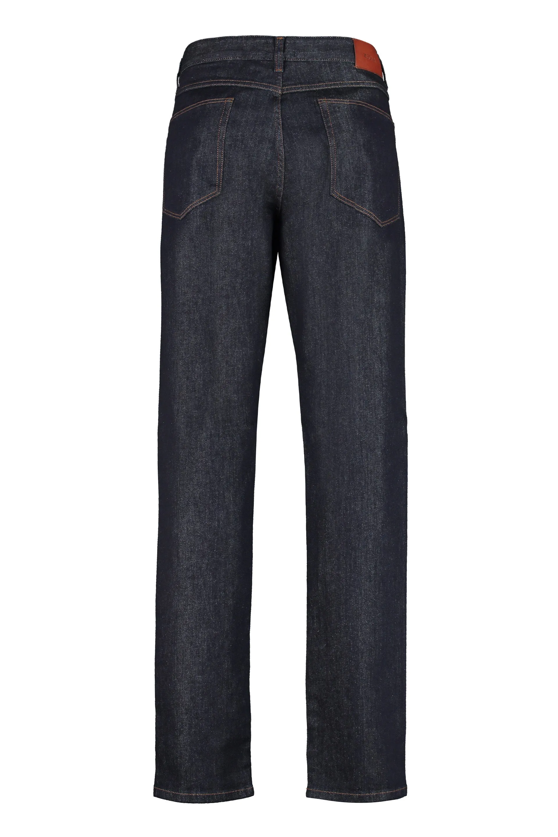 Z Zegna Logo Patch Straight Leg Jeans