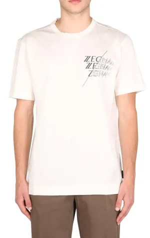 Z Zegna Logo Printed Crewneck T-Shirt