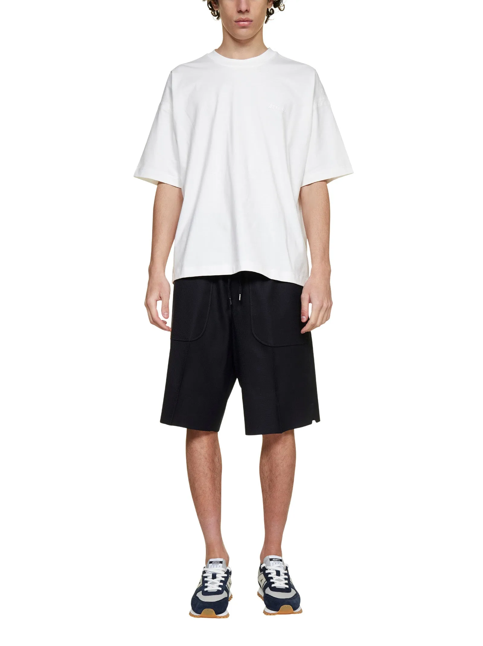 Z Zegna Logo Printed Crewneck T-Shirt