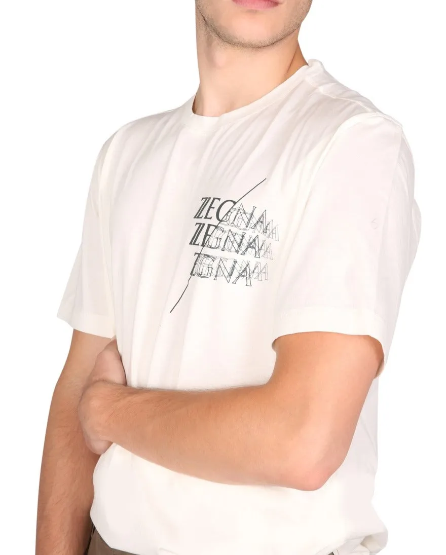 Z Zegna Logo Printed Crewneck T-Shirt