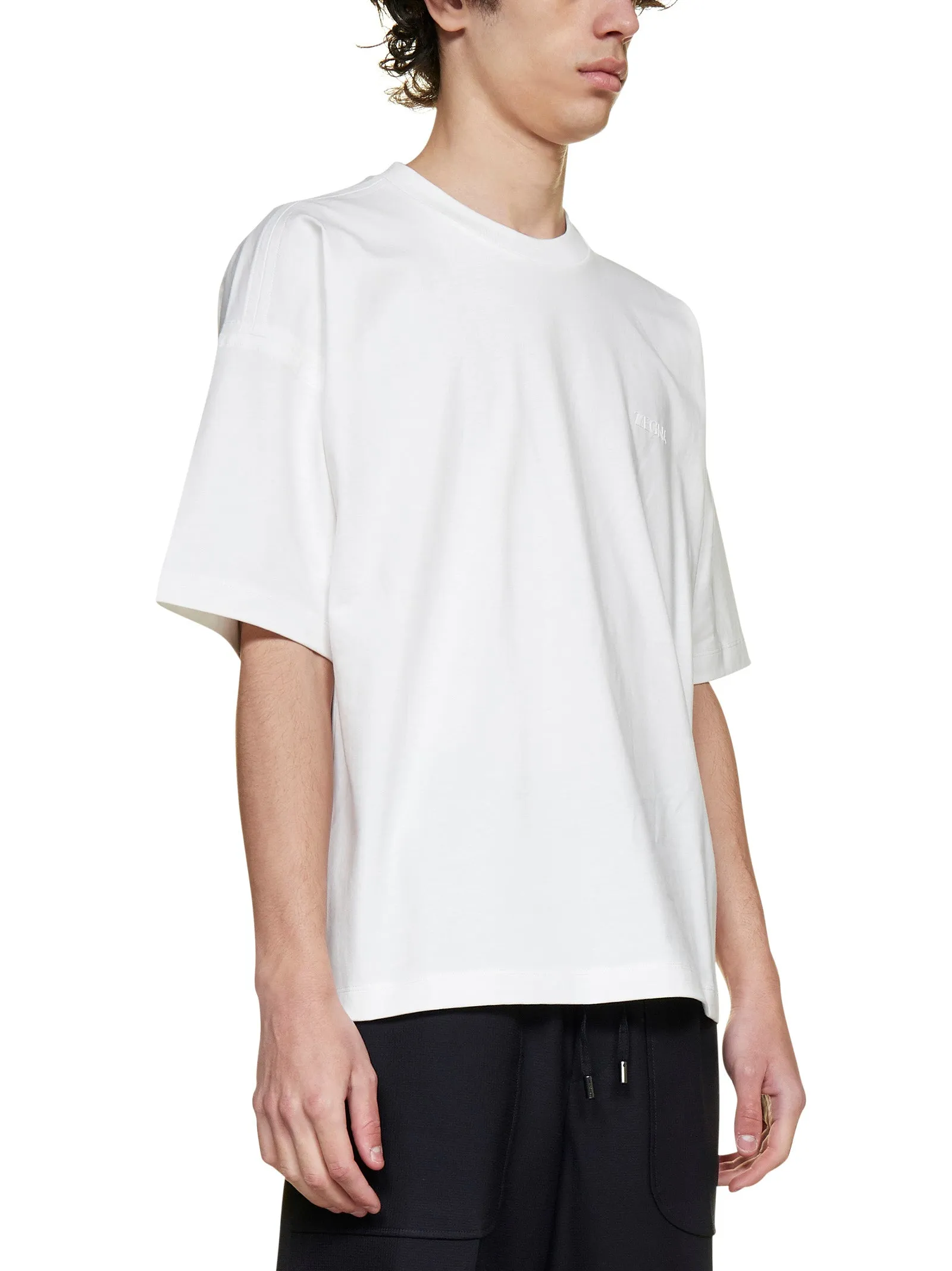 Z Zegna Logo Printed Crewneck T-Shirt