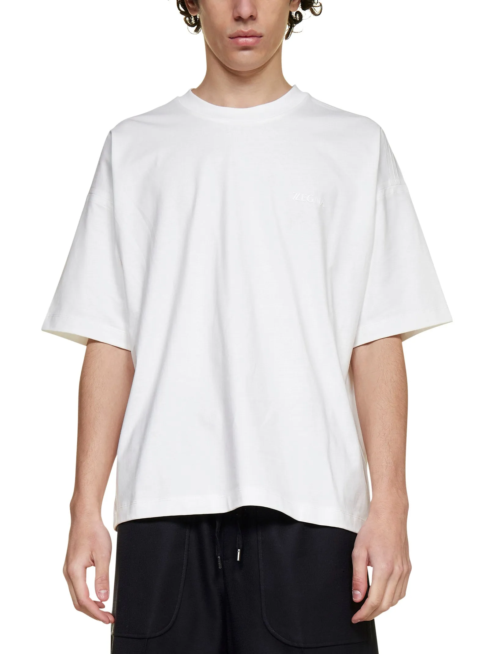 Z Zegna Logo Printed Crewneck T-Shirt