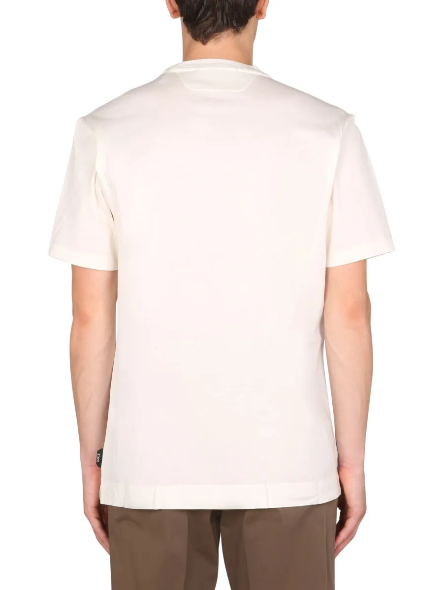 Z Zegna Logo Printed Crewneck T-Shirt