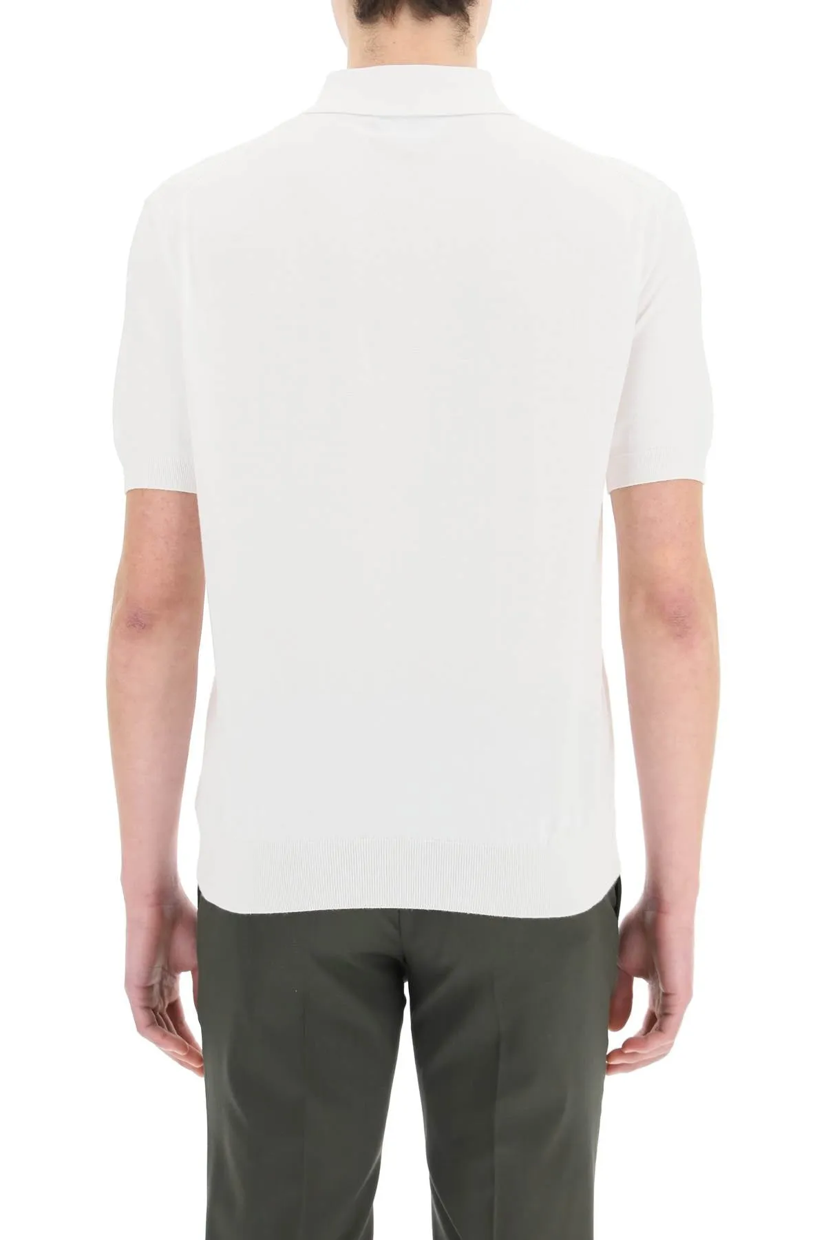 Z Zegna Short-Sleeved Knit Polo Shirt